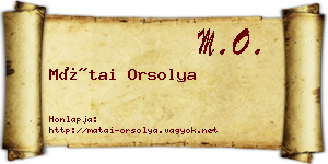 Mátai Orsolya névjegykártya
