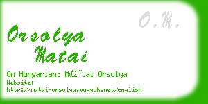 orsolya matai business card